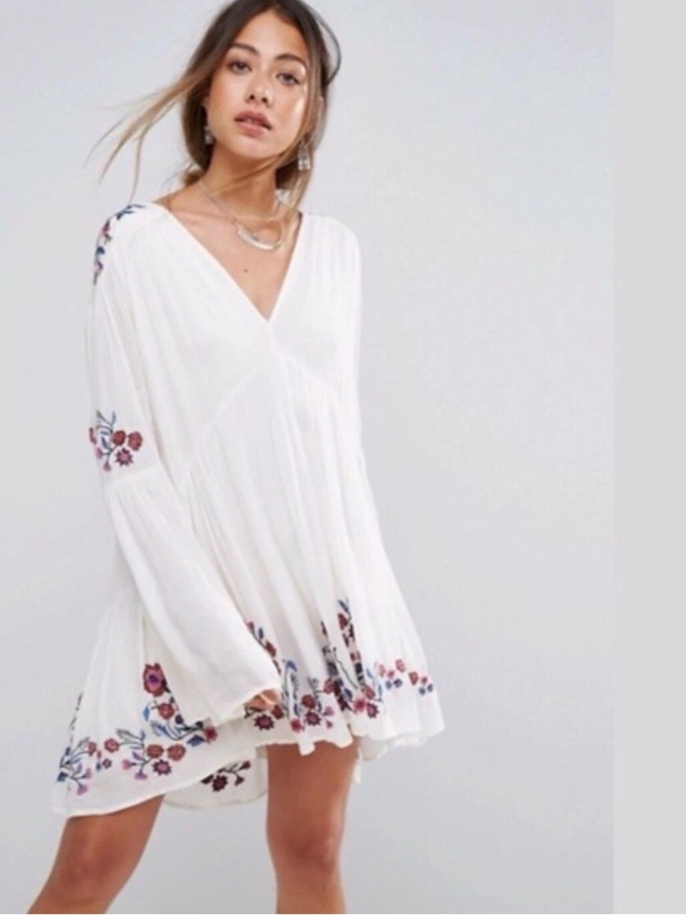 Free People Te Amo Embroidered Mini Dress Size Medium
